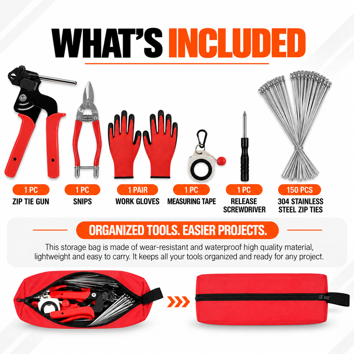 Goodigo Tools™ Stainless Steel Zip Tie Tool Kit