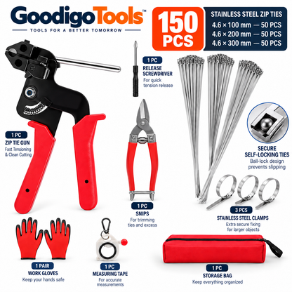 Goodigo Tools™ Stainless Steel Zip Tie Tool Kit