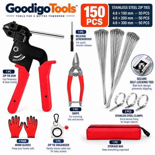 Goodigo Tools™ Stainless Steel Zip Tie Tool Kit