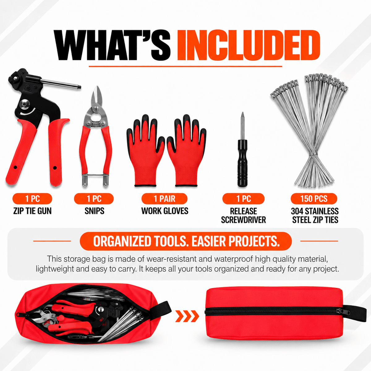 Goodigo Tools™ Stainless Steel Zip Tie Tool Kit