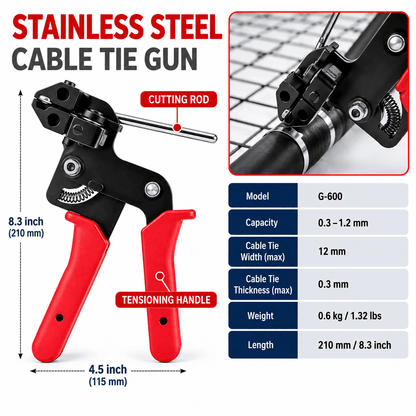 Stainless Steel Zip Tie Gun — Tool Only