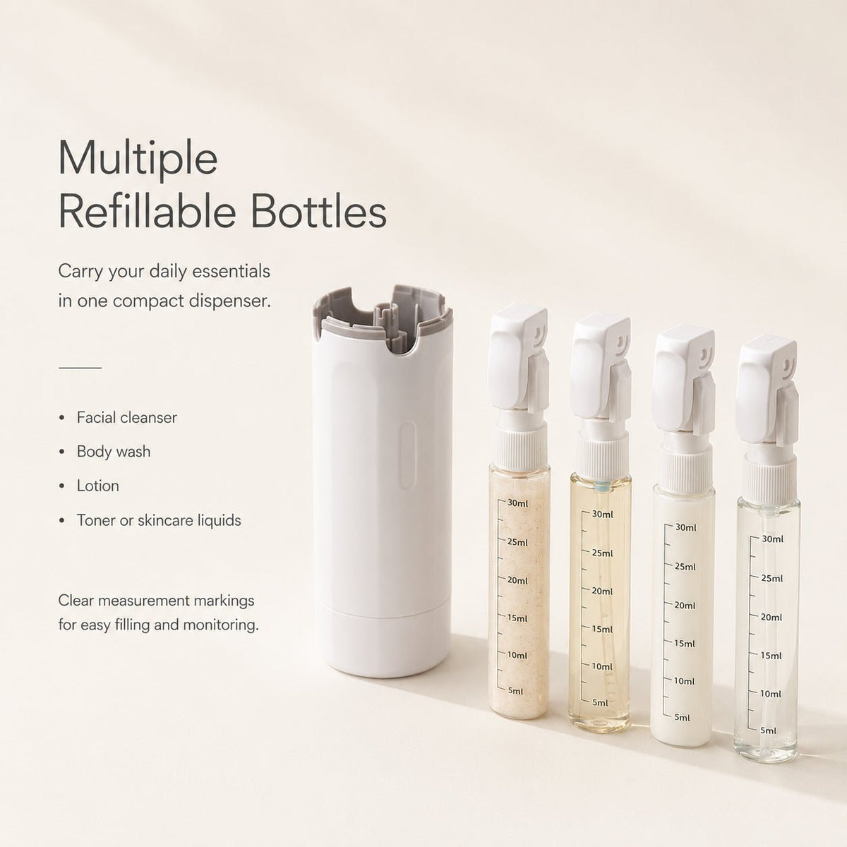 4-in-1 Travel Dispenser Bottle