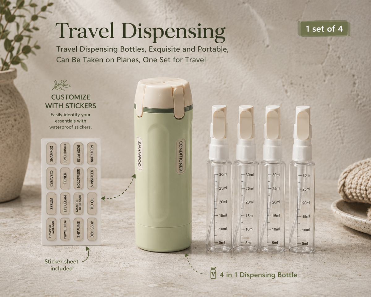 4-in-1 Travel Dispenser Bottle
